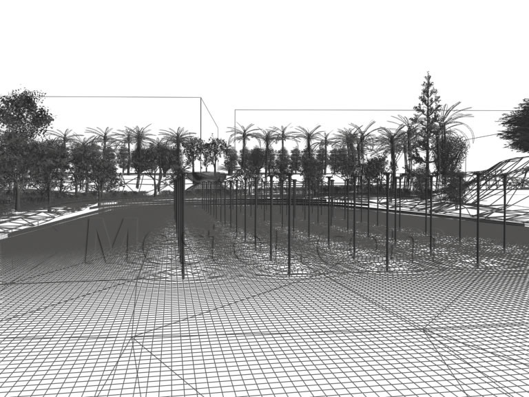 Perspective view of the modelling and related rendering